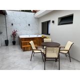 Jogo De Mesa Ripada De Aluminio 4 Cadeiras Piscina Jardim