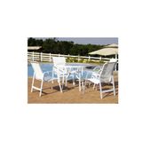 Jogo Conjunto De Mesa 1,00m 4 Cadeiras De Aluminio - Piscina