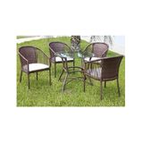Conjunto De Mesa Fibra Sintética Aluminio Varanda Jardim