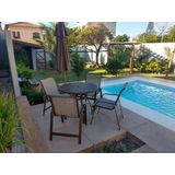 Jogo De Mesa 90cm Ripada 4 Cadeiras Aluminio Piscina Jardim