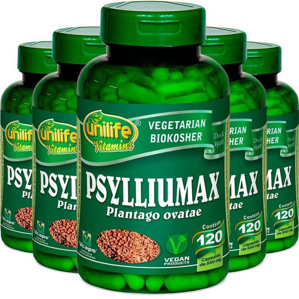 Kit 5 Psyllium Unilife Psylliumax 120 Cáspulas - Carrefour