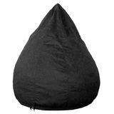 Puff Confort Pera Suede Preto 90 cm