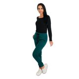 Calça Moletom Feminina Slim Jogger Bolso Cordão Conforto Verde G