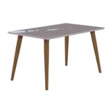 Mesa de Jantar Retangular Adele Madeira e Off White 80 cm