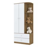 Guarda-roupa Infantil Amarelinha 2 Pt 2 Gv Rústico E Branco