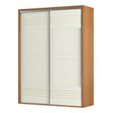 Guarda Roupa Solteiro 179cm 2 Portas De Correr 100% Mdf Tw601 Freijó/off White - Dalla Costa