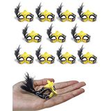 Mini Máscara Decoração De Festa - Yiseng 12pcs Black Feather Mardi Gras Máscara Presente Novidade