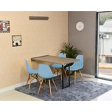 Conjunto De Mesa Dobrável Retrátil 120 X 75 Volpi + 4 Cadeiras Eiffel - Azul Claro