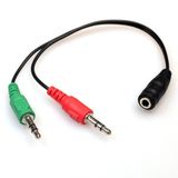 Cabo Adaptador P3 Fêmea Para 2 P2 Macho  Fone E Microfone