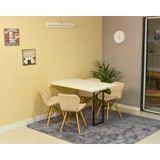 Conjunto De Mesa Dobrável Retrátil 120 X 75 Branca + 4 Cadeiras Slim - Nude