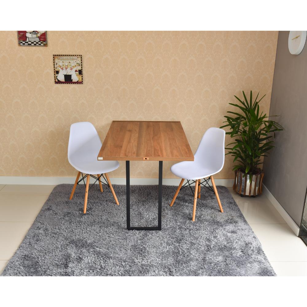 Conjunto De Mesa Dobrável Retrátil 120 X 75 Noronha + 2 Cadeiras Eiffel - Branca