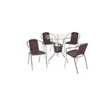 Conjunto De Mesa 4 Cadeiras Em Fibra Sintetica Moveis Jardim