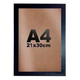 Moldura Quadro Decorativa Laqueada Kit 8 A4 21x30xm  Preto