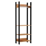 Guarda Roupa Closet Industrial Com Cabideiro 4 Prateleiras Tw402 Freijó/preto Fosco - Pradel