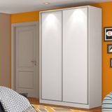 Guarda Roupa Closet 147cm 2 Portas 100% Mdf Branco Lilies Móveis