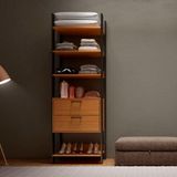 Guarda Roupa Closet Industrial 2 Gavetas 4 Prateleiras Tw401 Freijó/preto Fosco - Pradel