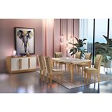 Conjunto Sala de Jantar Liz Tampo Vidro 6 Cadeiras