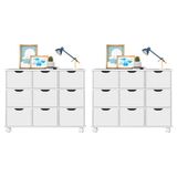 Kit 2 Nichos Organizadores 9 Gavetas com Rodízios Branco - Qmovi