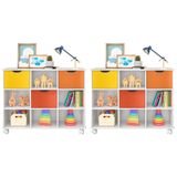Kit 2 Nichos Organizadores 3 Gavetas com Rodízios Branco/Colorido - Qmovi
