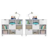 Kit 2 Nichos Organizadores 3 Gavetas com Rodízios Branco - Qmovi