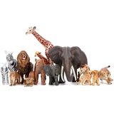 Safari Zoo Animals Figures Toys, 14 Peças Realistas Jungle Animal Figurines, Animais De Plástico Selvagem Africano Com Leão, Elefante, Girafa Educaçã