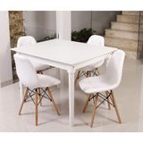 Mesa De Jantar Robust 110x90 Branca 4 Cadeiras Branco