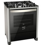 Fogão 5 Bocas Fischer Gran Cheff Grill, Inox, Vidro Temperado