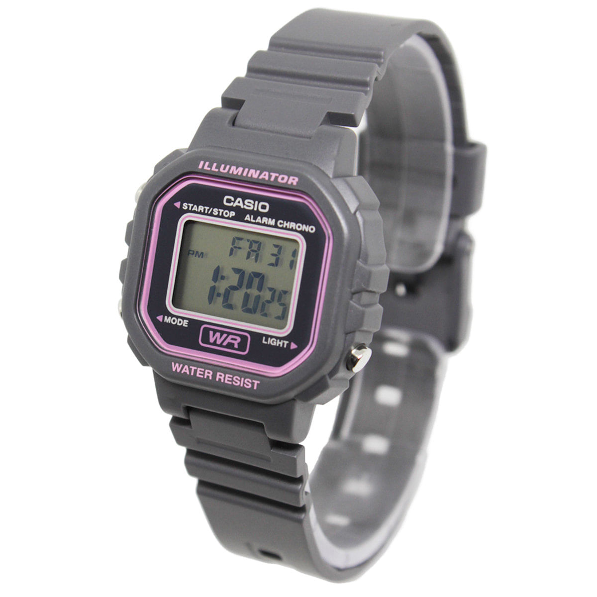 Relógio CASIO STANDARD feminino digital cinza LA-20WH-8ADF