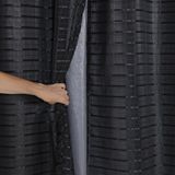 Cortina Blackout Prata Com Voil Xadrez 2,80m X 2,30m - Preto