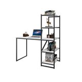 Mesa Escritório Home Office Fit Com Prateleira Prática