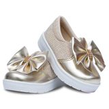 Tenis Iate Slip Infantil Feminino Casual Calce Facil 11.44 Cor:dourado,tamanho:27