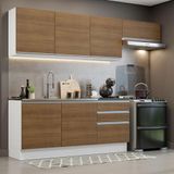 Cozinha Completa 100% Mdf Madesa Acordes 260003 Com Armário E Balcão - Branco/rustic