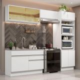 Cozinha Completa Madesa Glamy 270012 Com Armário E Balcão (sem Tampo E Pia) - Branco