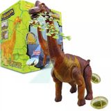 Dinossauro Eletrônico Bota Ovos Brinquedo Anda Emite Luz Som