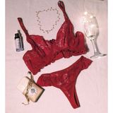 Conjunto Renda Dolce Sedutti Vermelho Fio Gg