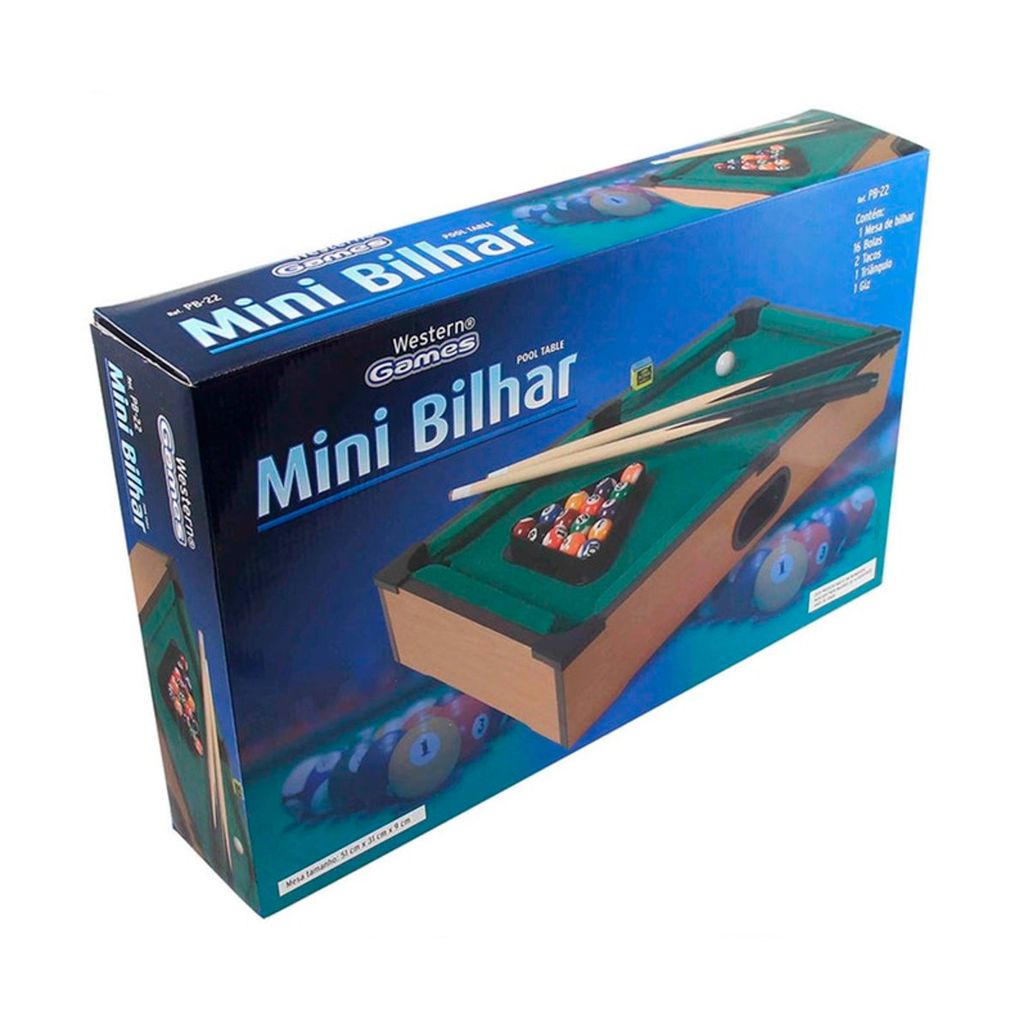 Mini Jogo de Sinuca Bilhar 51 x 31 x 9,5 cm
