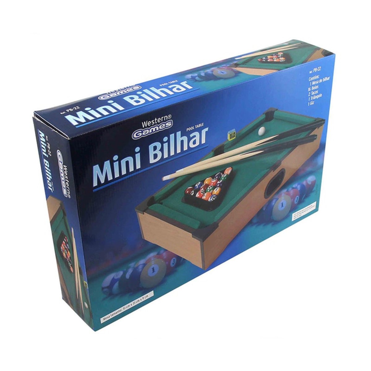 Mesa de Bilhar Mini Sinuca Snooker Portátil 31x51cm Completa com