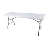 Mesa Dobrável Para Churrasco Maxchief 1,80 Mts Alça Branco