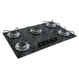 Cooktop 5 Bocas Ultra Chama - Marmorizado Preto