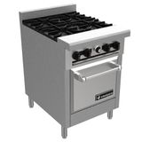 Fogão Industrial 4 Bocas Venâncio Professional Com Forno Stand A Gás R24&#39;&#39; Platib Baixa R24st-24b-pb