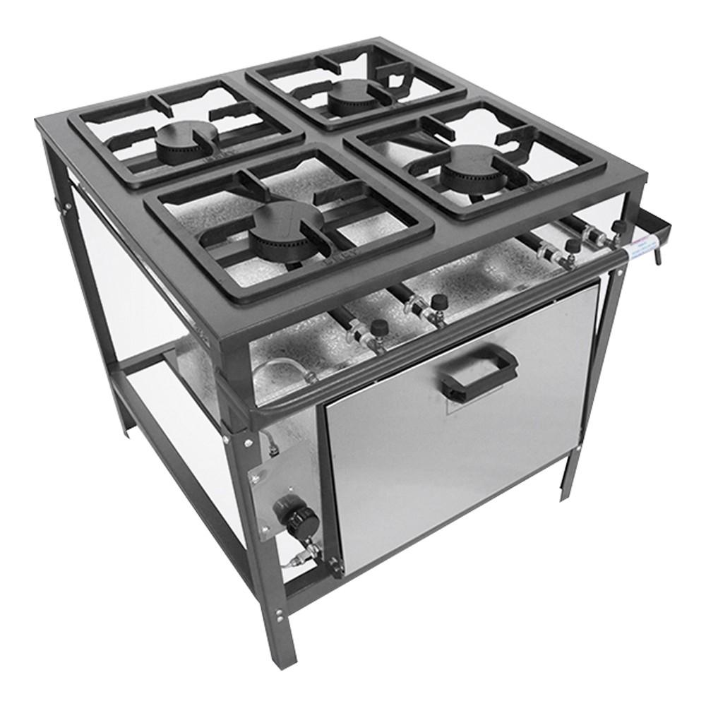 Fogão 4 Bocas Metal Brey Com Forno Cinza - Fe504f