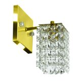 Arandela De Cristal Legitimo Clearwall Dourado Perfeita