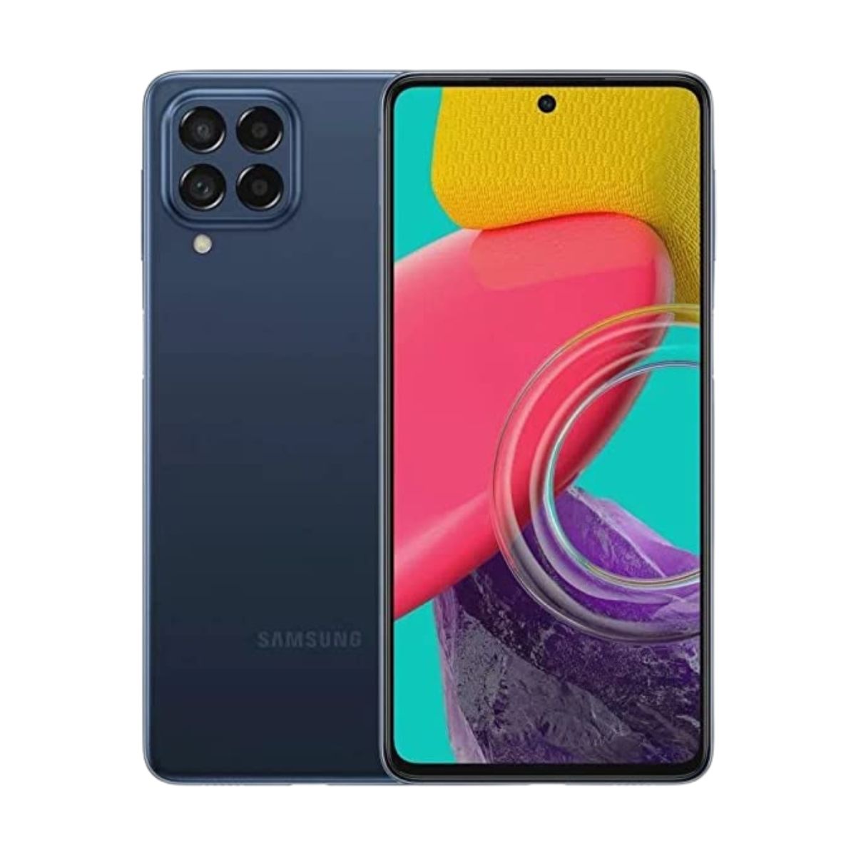 Smartphone Samsung Galaxy M53 128GB Azul 5G Tela 6,7" Super AMOLED 120Hz Câmera Quadrupla 108MP 4K Selfie 32MP