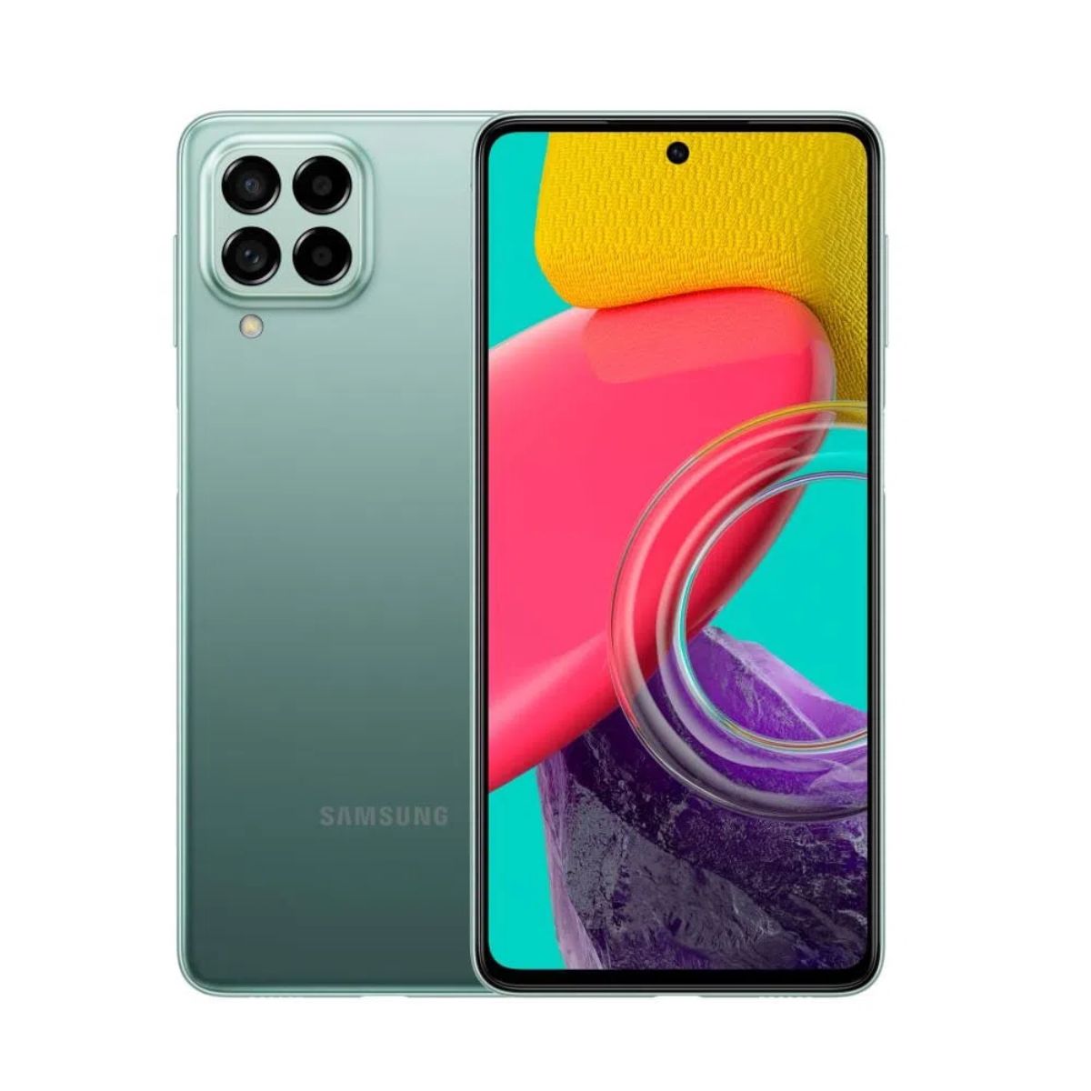 Smartphone Samsung Galaxy M53 128GB Verde 5G Tela 6,7" Super AMOLED 120Hz Câmera Quadrupla 108MP 4K Selfie 32MP