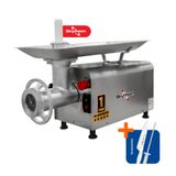 Picador Moedor De Carne Açougue Profissional 1,5 Cv Boca 22 Ps-22m 127v Skymsen + Faca + Chaira Tramontina