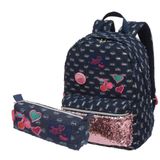 Kit Escolar Mochila Grande Costas E Estojo Jojo Siwa Jeans