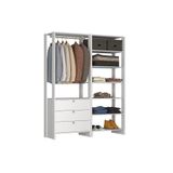 Closet Yes Com Cabideiro 3 Gavetas E 7 Prateleiras Nova Mobile Branco