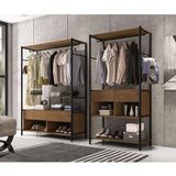 Guarda-roupa Closet Modulado Barcelona E Guarda-roupa Closet Modulado Paris 4 Gv Preto E Demolição