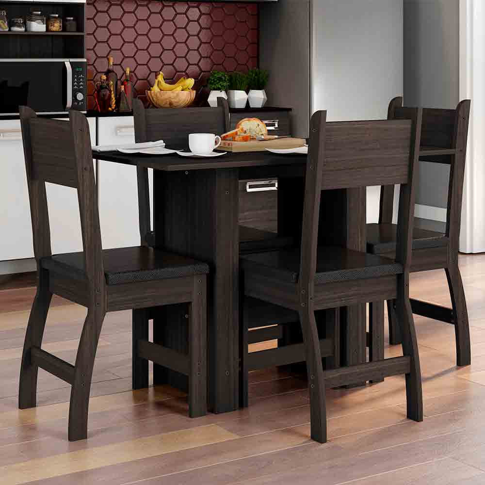 Conjunto Mesa Com 4 Cadeiras Milano Poliman Móveis