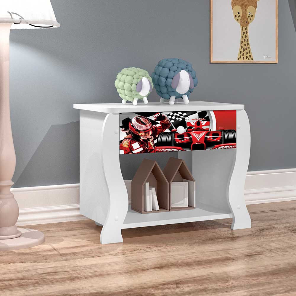 Mesa De Cabeceira Lara Da Moranguinho Com 1 Gaveta J E A Moveis